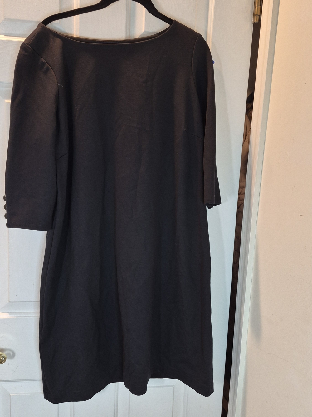 Lands' End Black Midi Shift Dress